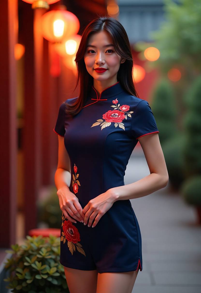 为老人整理床边防滑垫